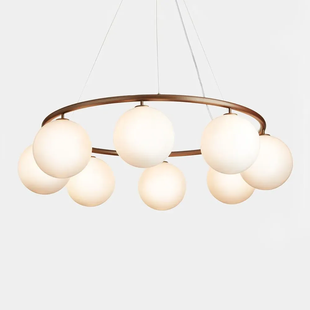8-Light Circular Chandelier - Bronze, Metal