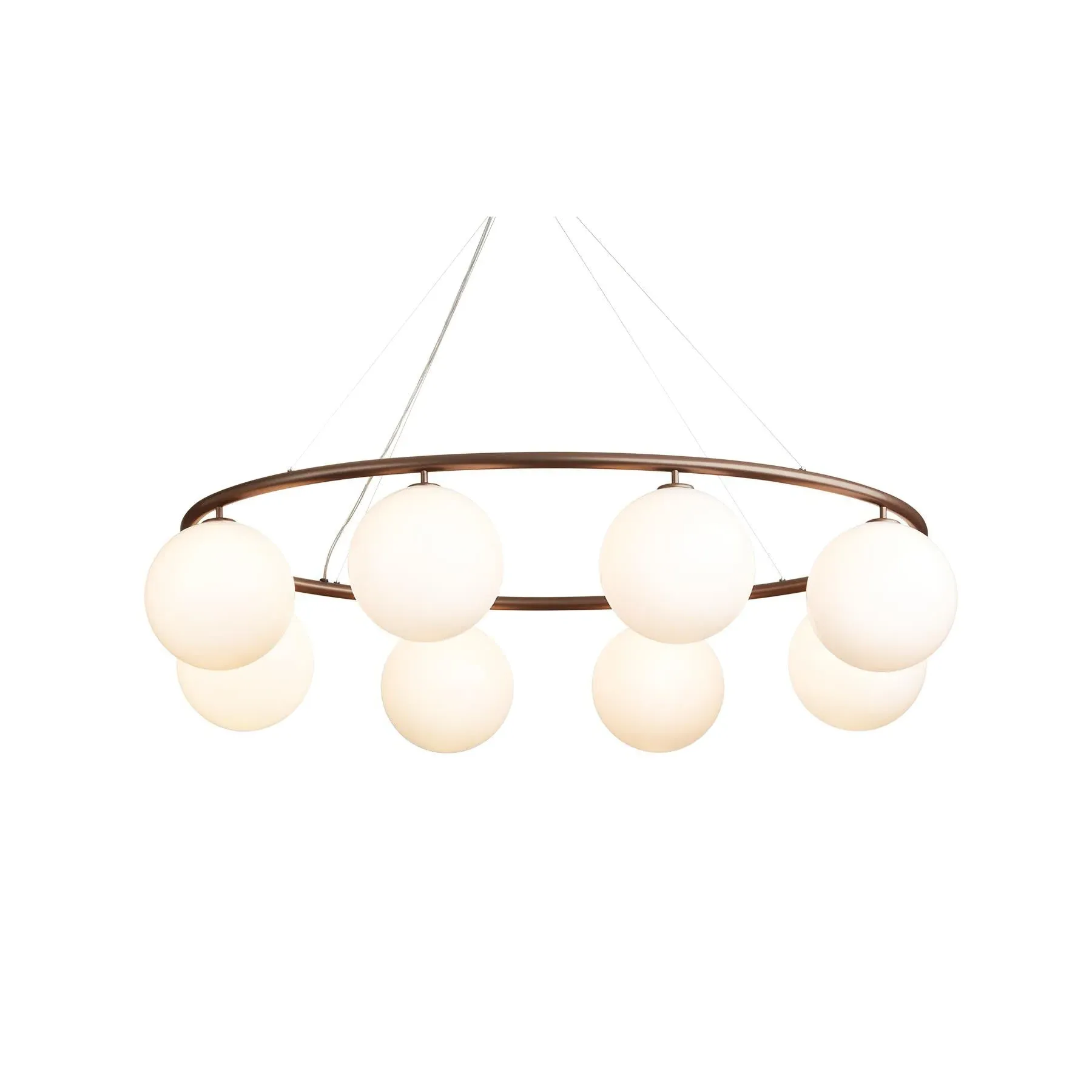 8-Light Oval Chandelier - Dark Bronze, Glass image