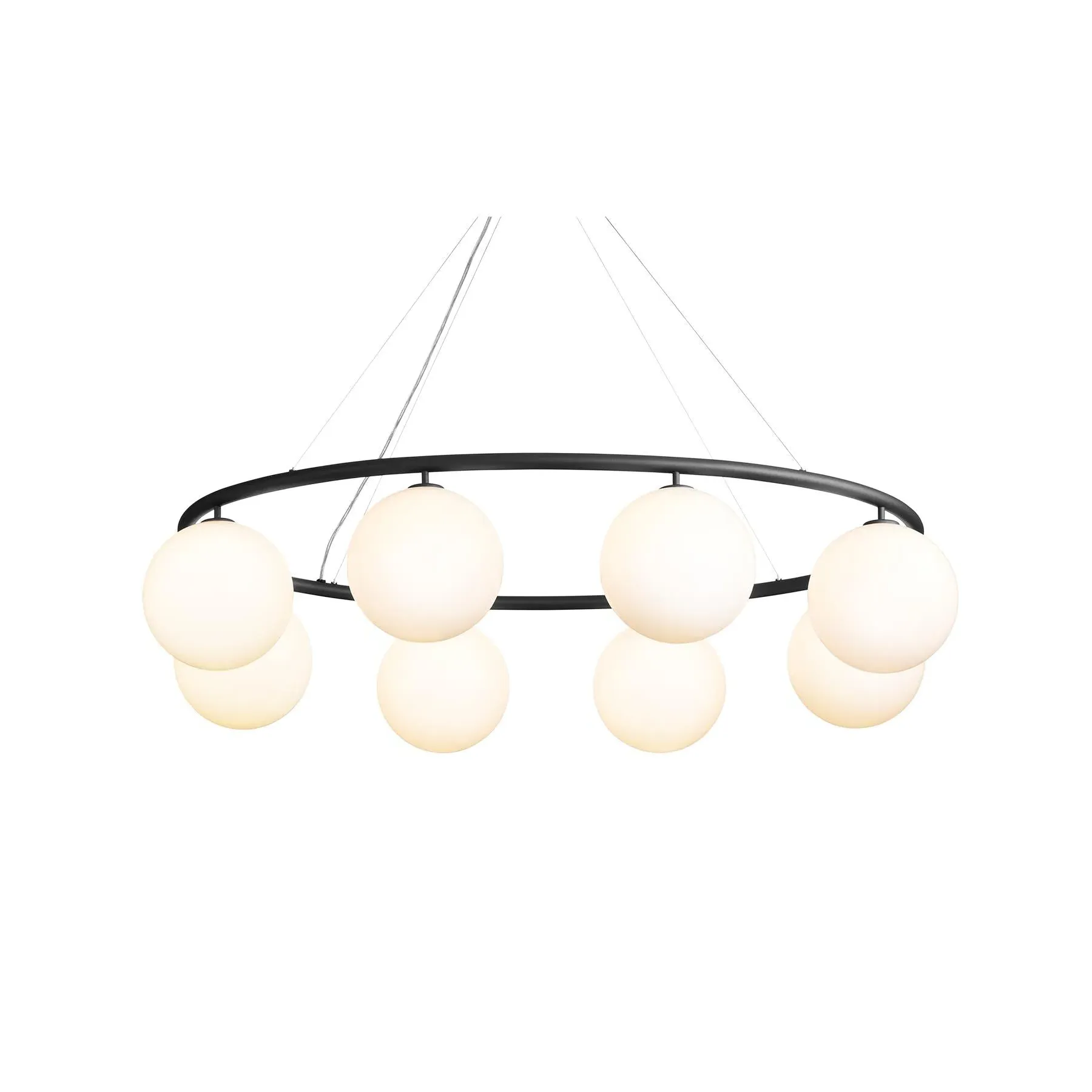 8-Light Oval Chandelier - Rock Grey, Glass