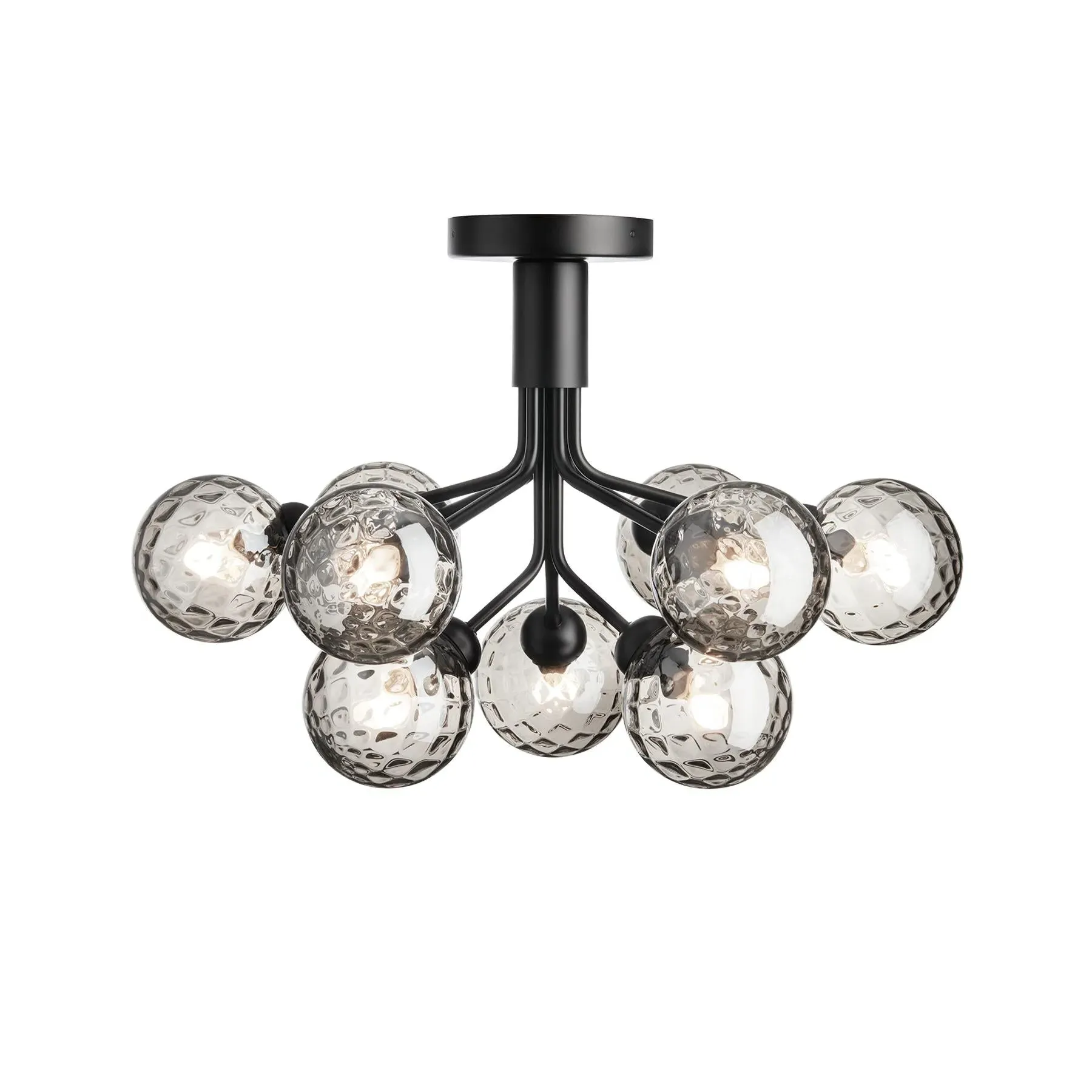 9-Globe Ceiling Light - Black, Metal