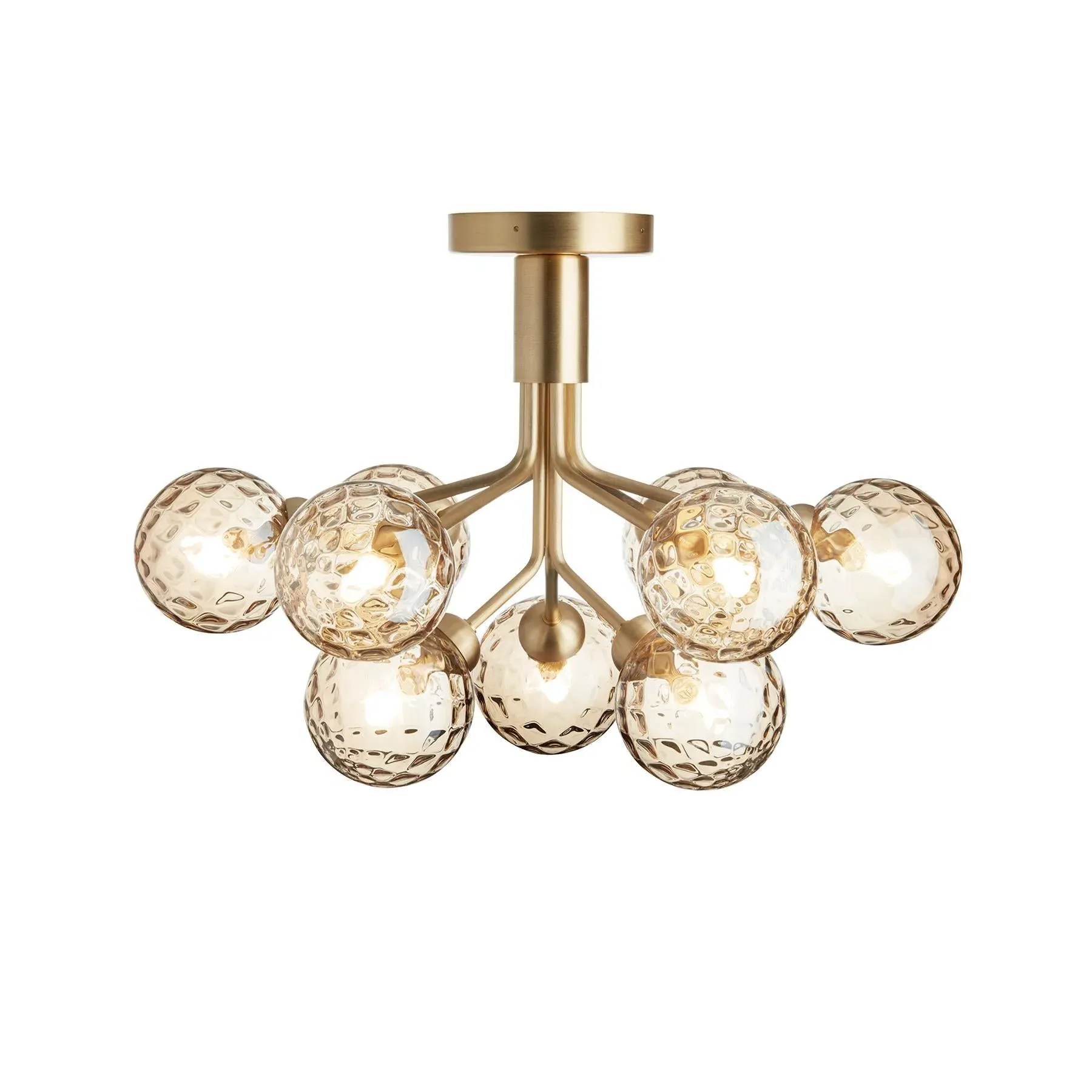 9-Globe Ceiling Light - Brass, Metal