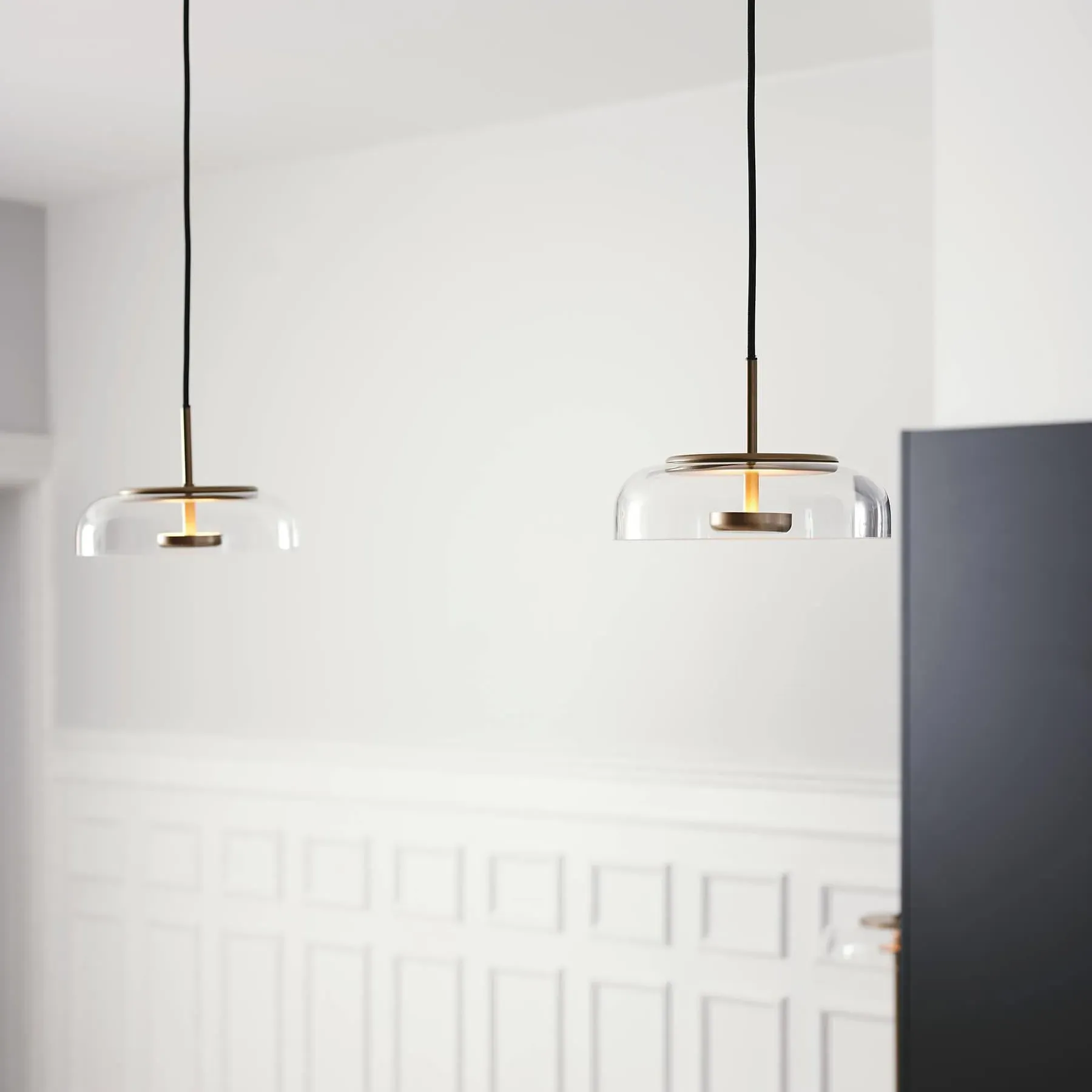 Blossi Pendant Light - Clear Glass, Nordic Gold