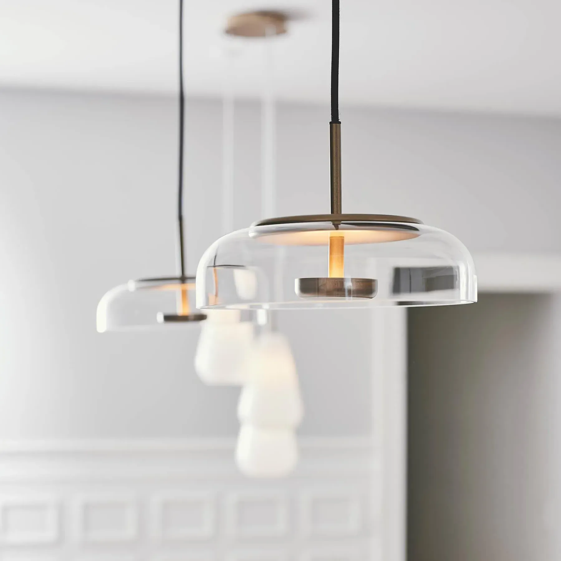 Blossi Pendant Light - Clear Glass, Nordic Gold