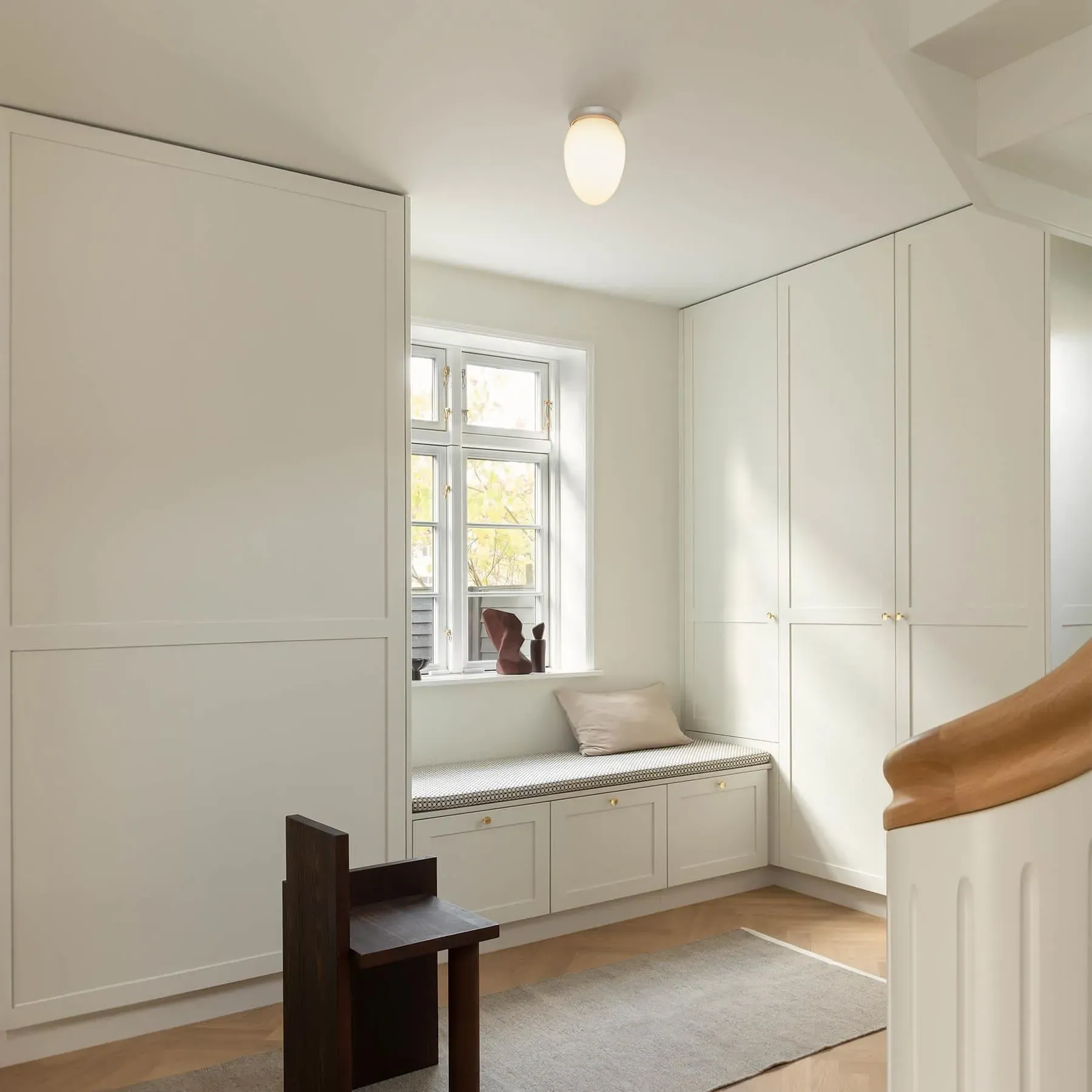 Drop-Shaped Ceiling Light - Satin Silver, Metal