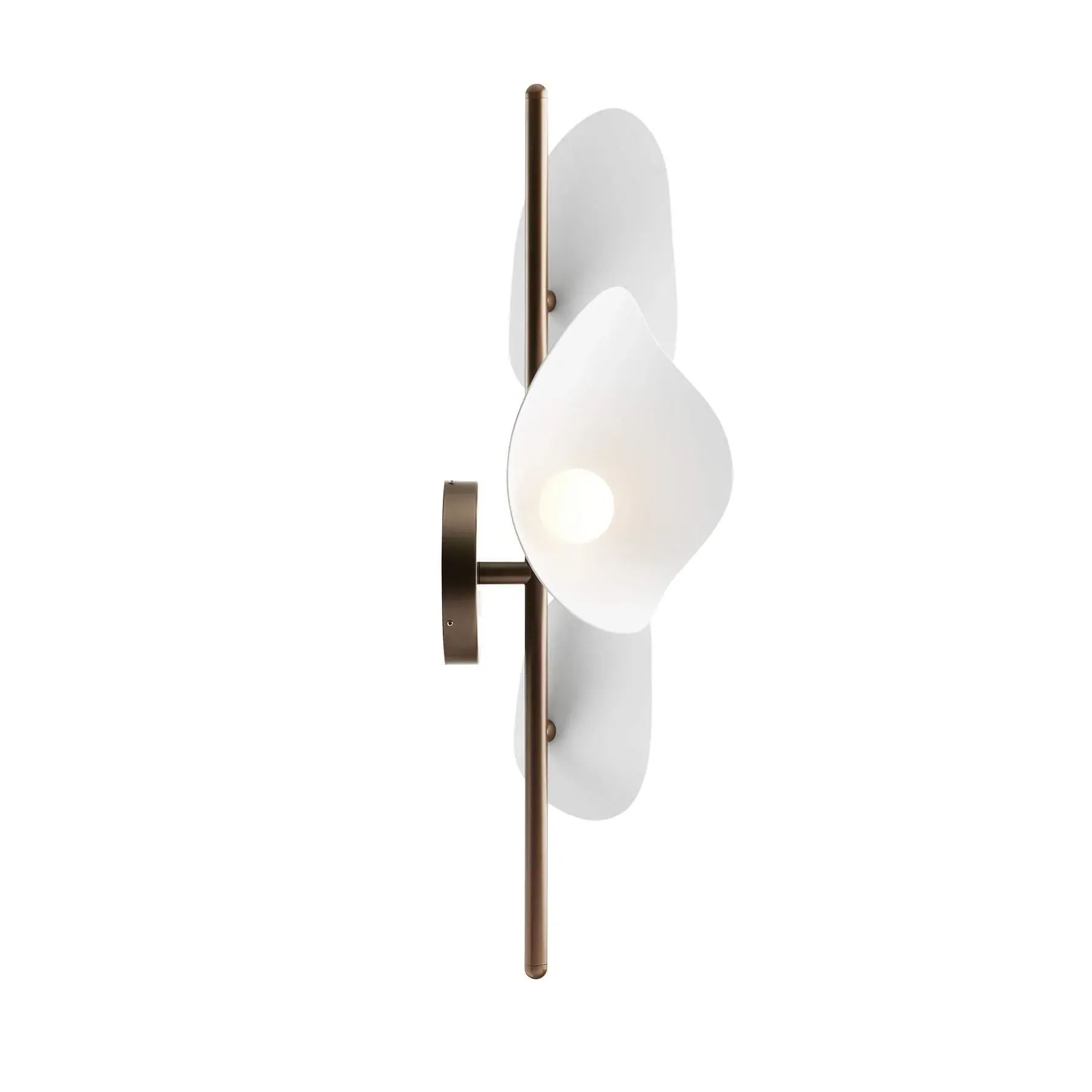 Florii 3 Wall Light - White, Bronze Metal