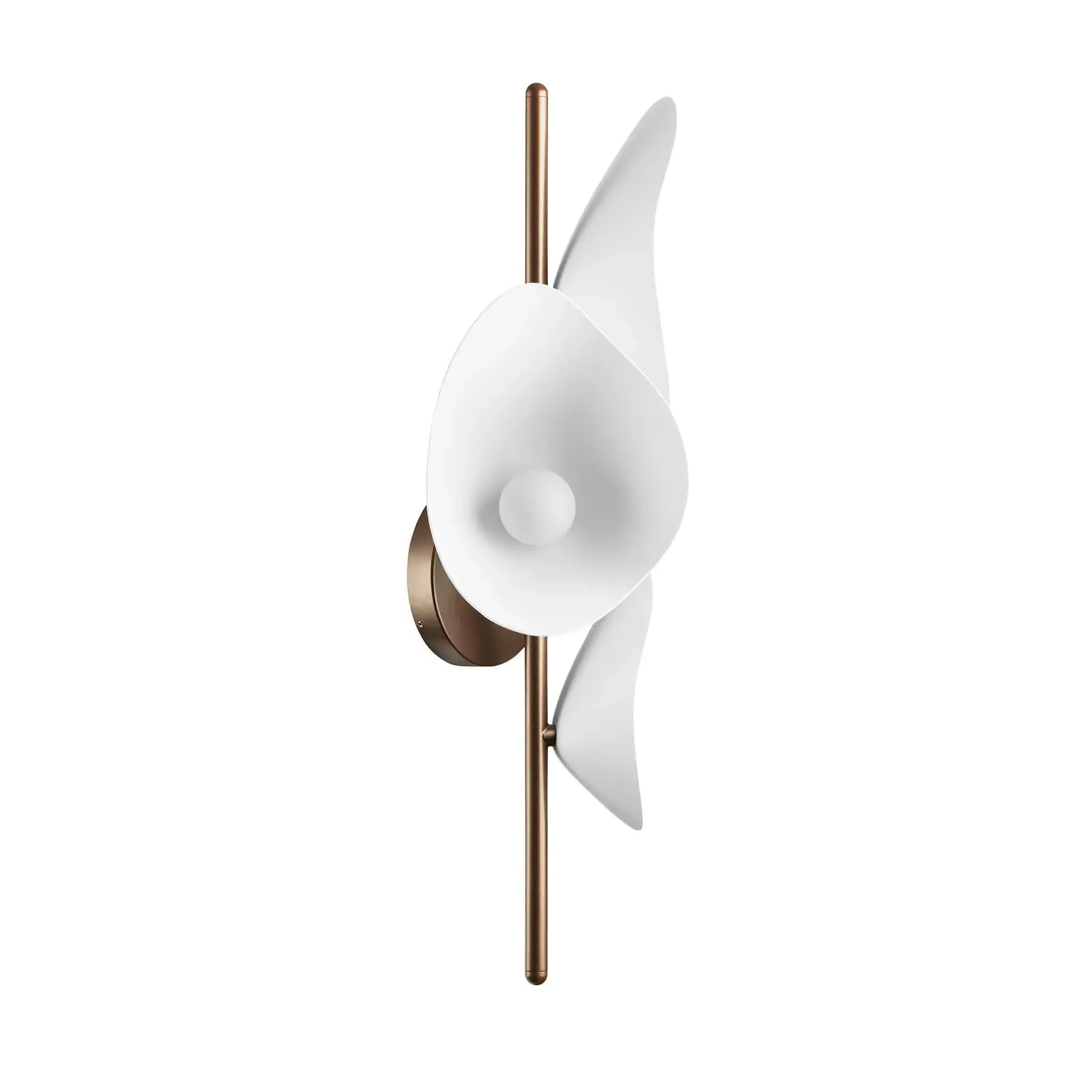 Florii 3 Wall Light - White, Bronze Metal