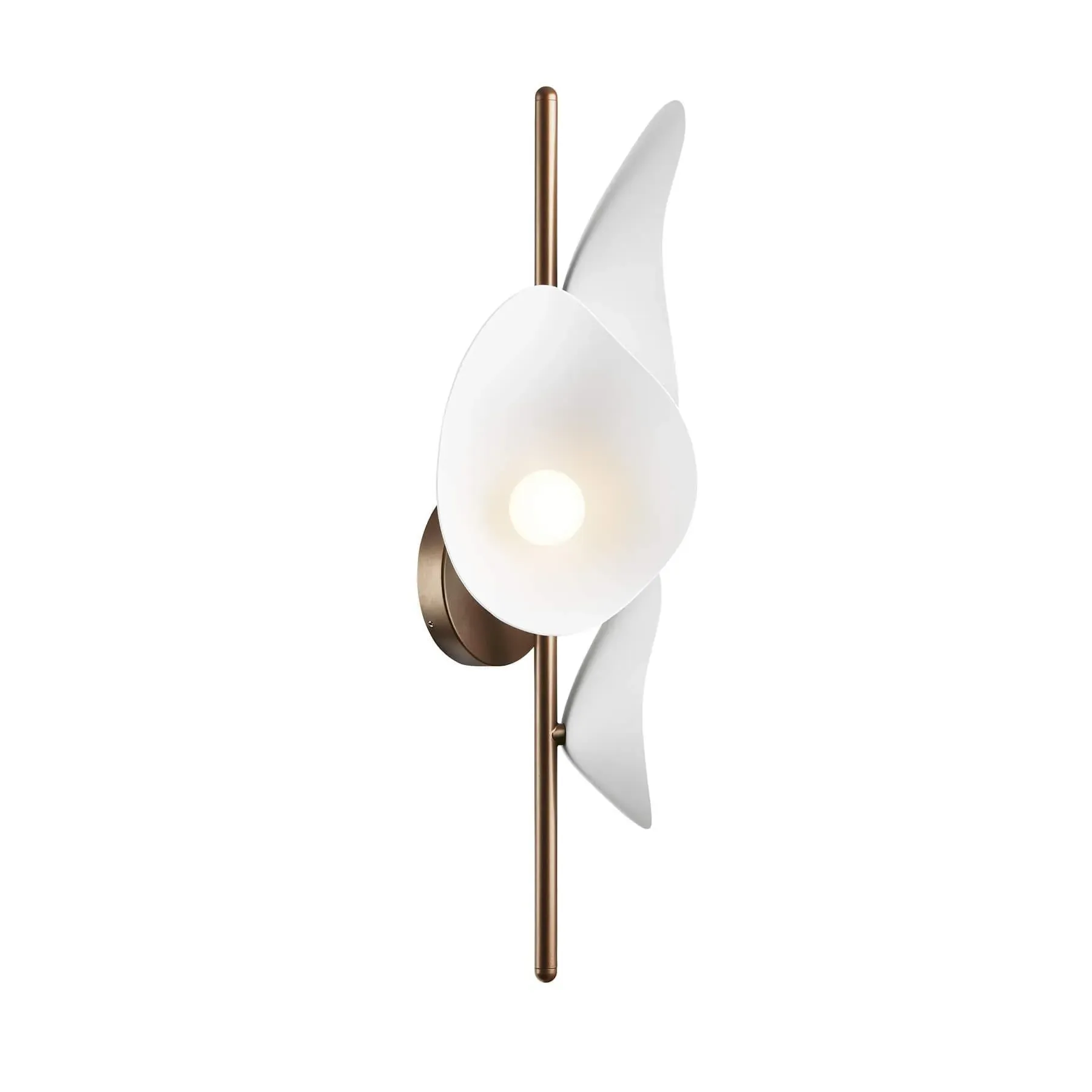 Florii 3 Wall Light - White, Bronze Metal