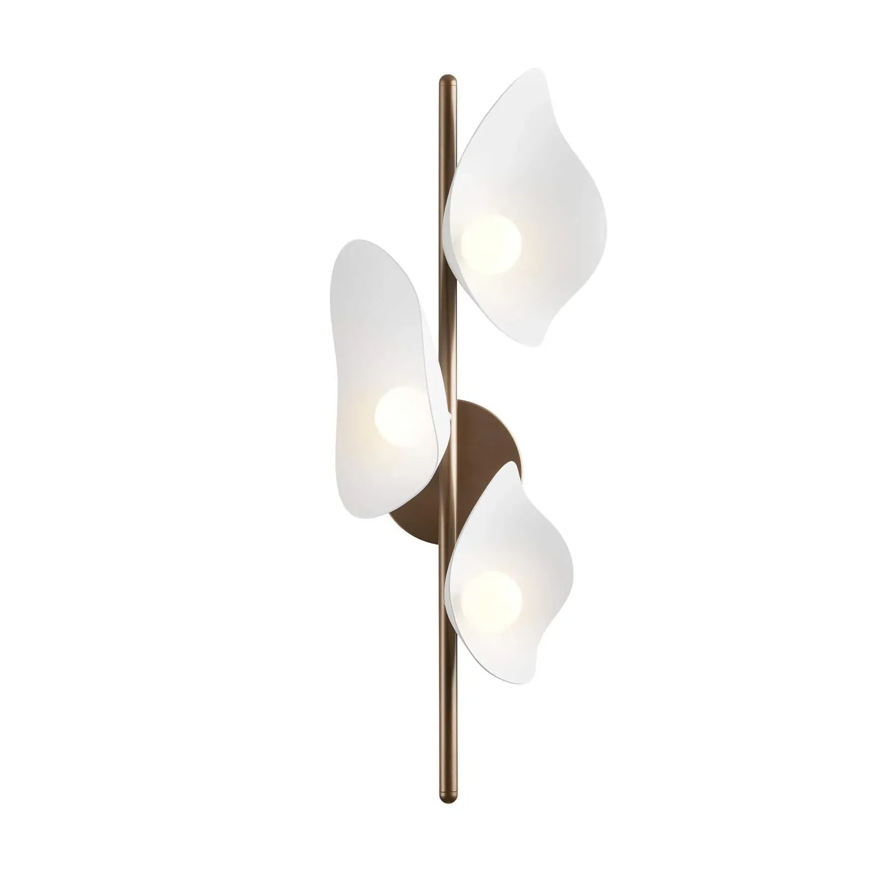 Florii 3 Wall Light - White, Bronze Metal