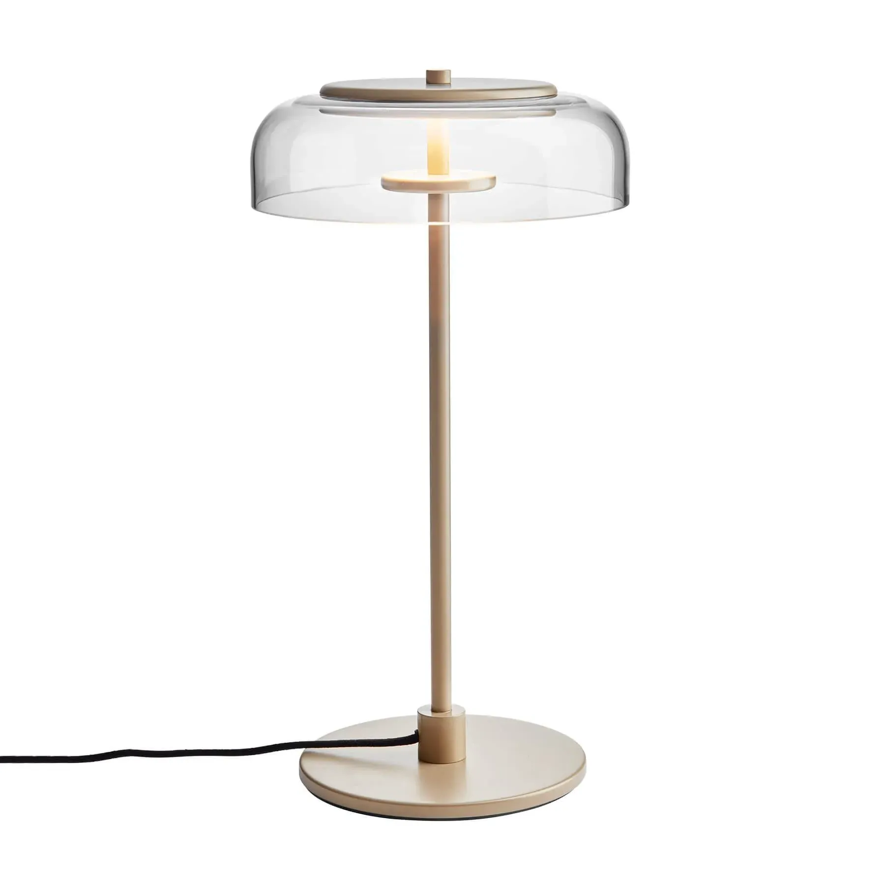 Large Table Lamp with LED - Gold, Glass