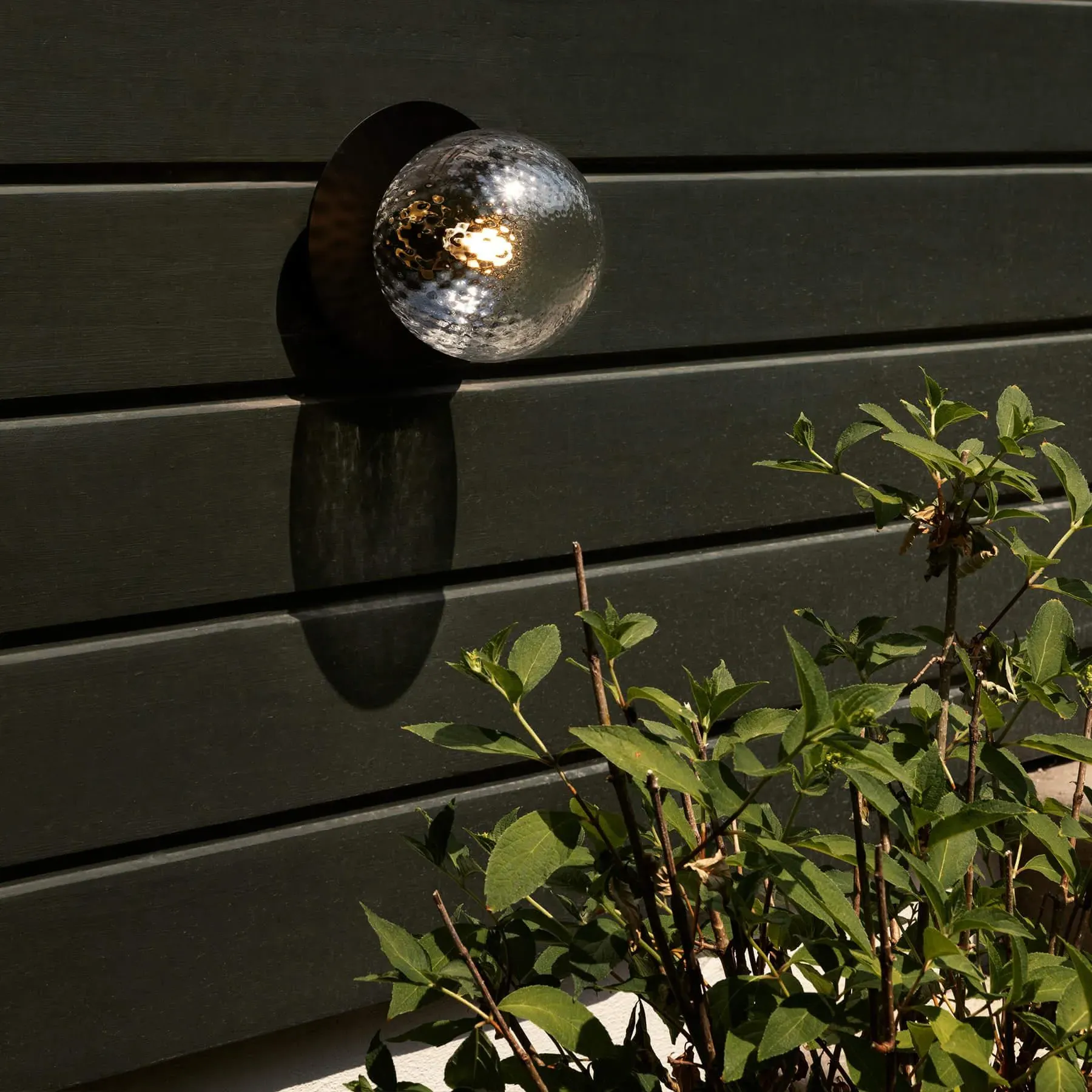 Liila 1 Outdoor Wall Light - Black, Opal Glass