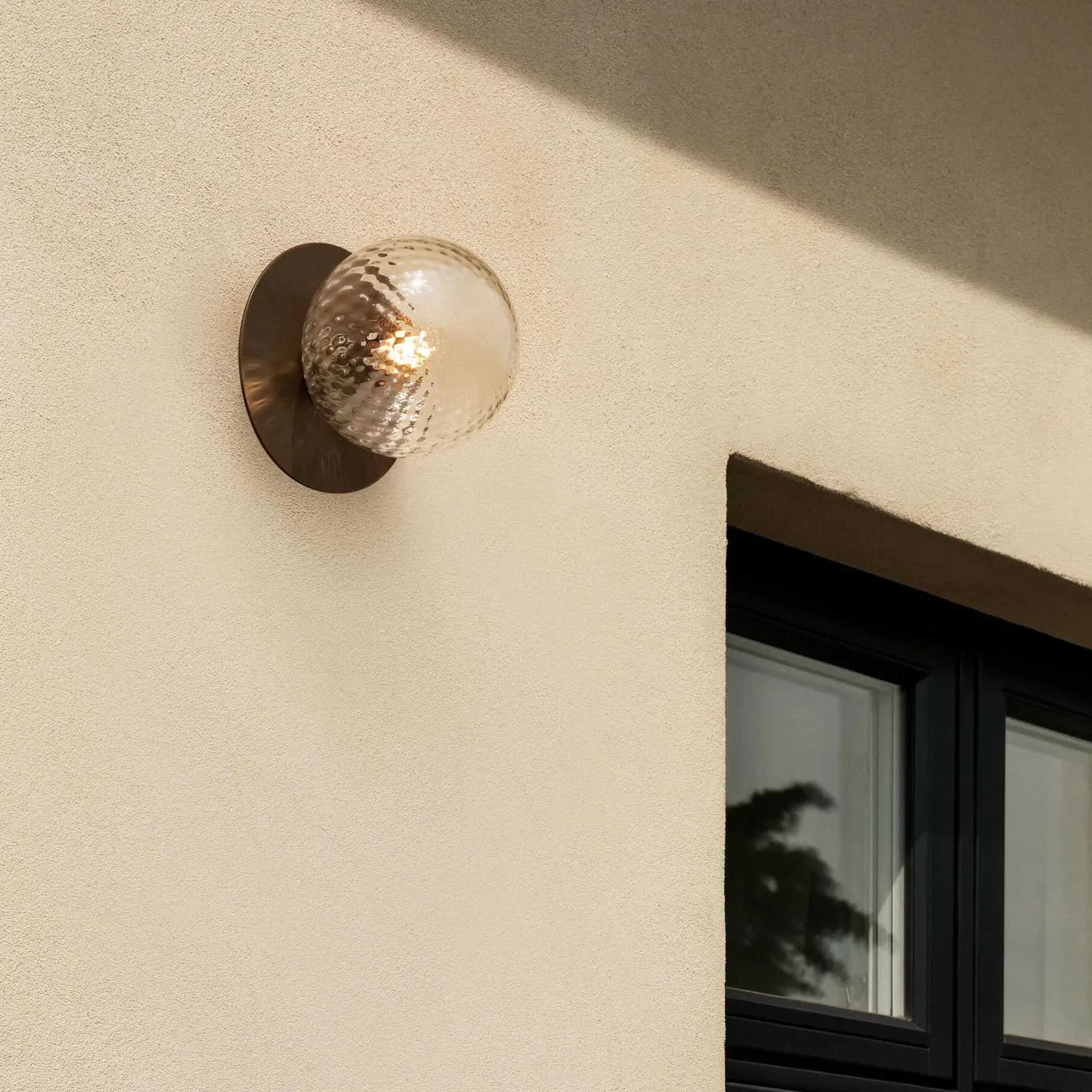 Liila 1 Outdoor Wall Light - Dark Bronze, Opal Glass