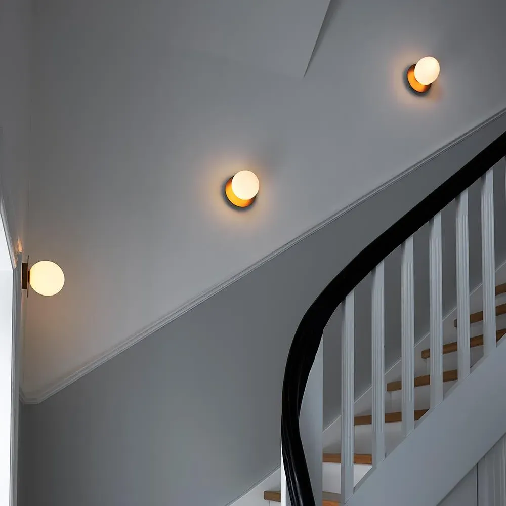 Liila Large Wall Ceiling Light - Nordic Gold, Clear Glass