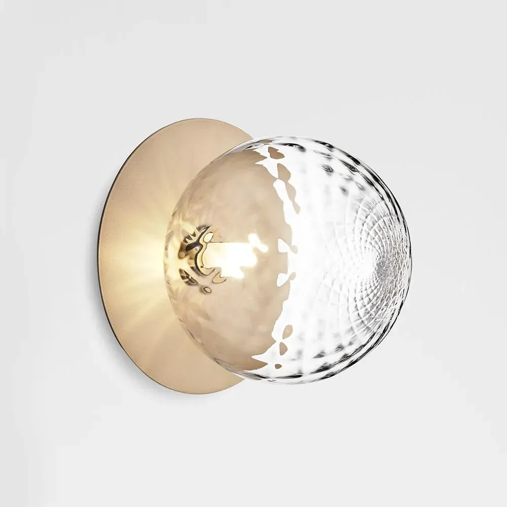 Liila Large Wall Ceiling Light - Nordic Gold, Clear Glass
