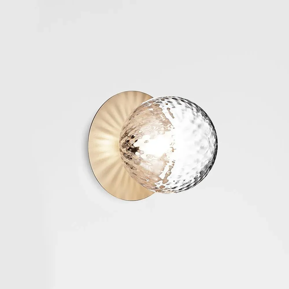 Liila Medium Wall Ceiling Light - Nordic Gold, Clear Glass