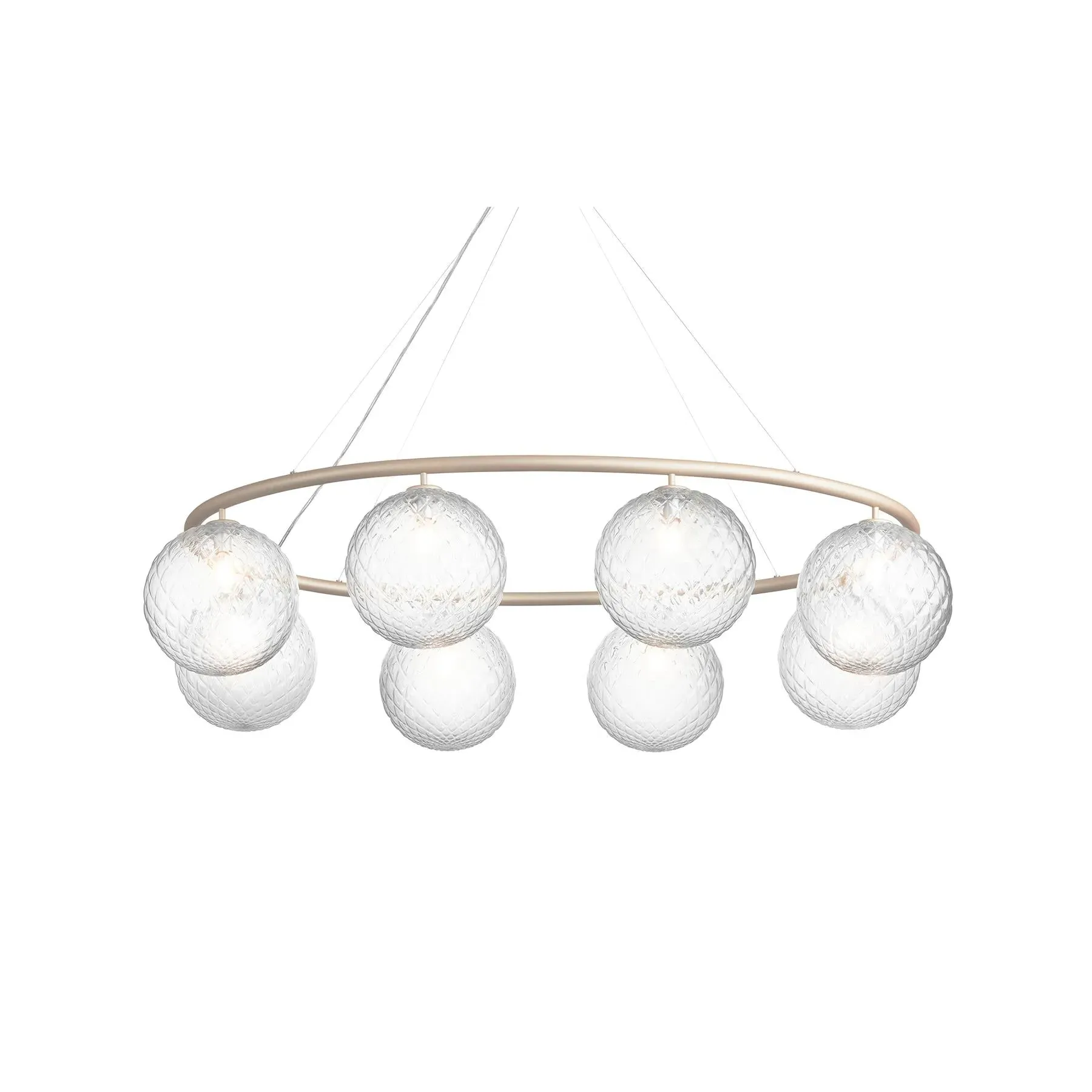 Miira 8 Oval Chandelier - Brass, Clear Glass image