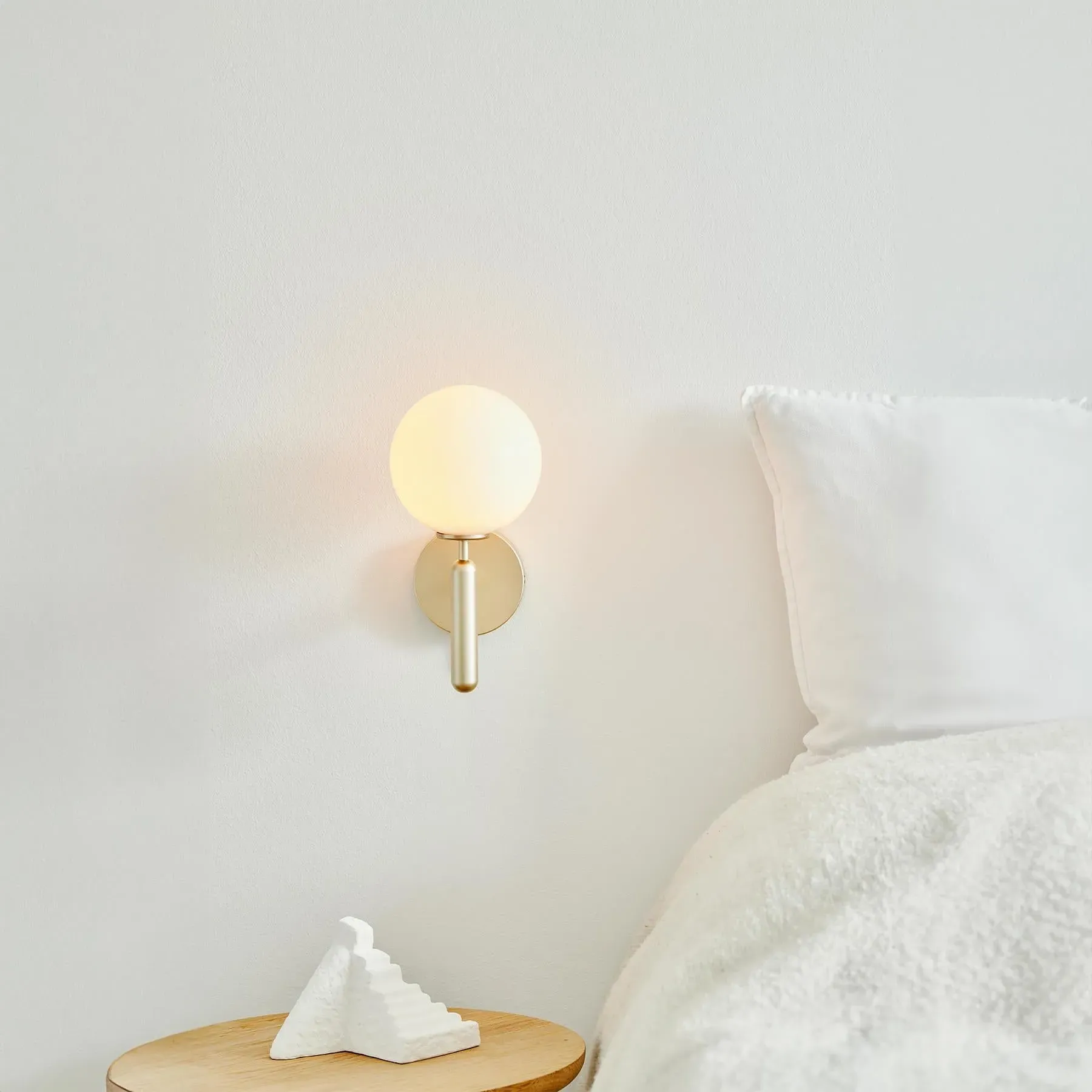 Miira Wall Light - Rock Grey, Opal Glass