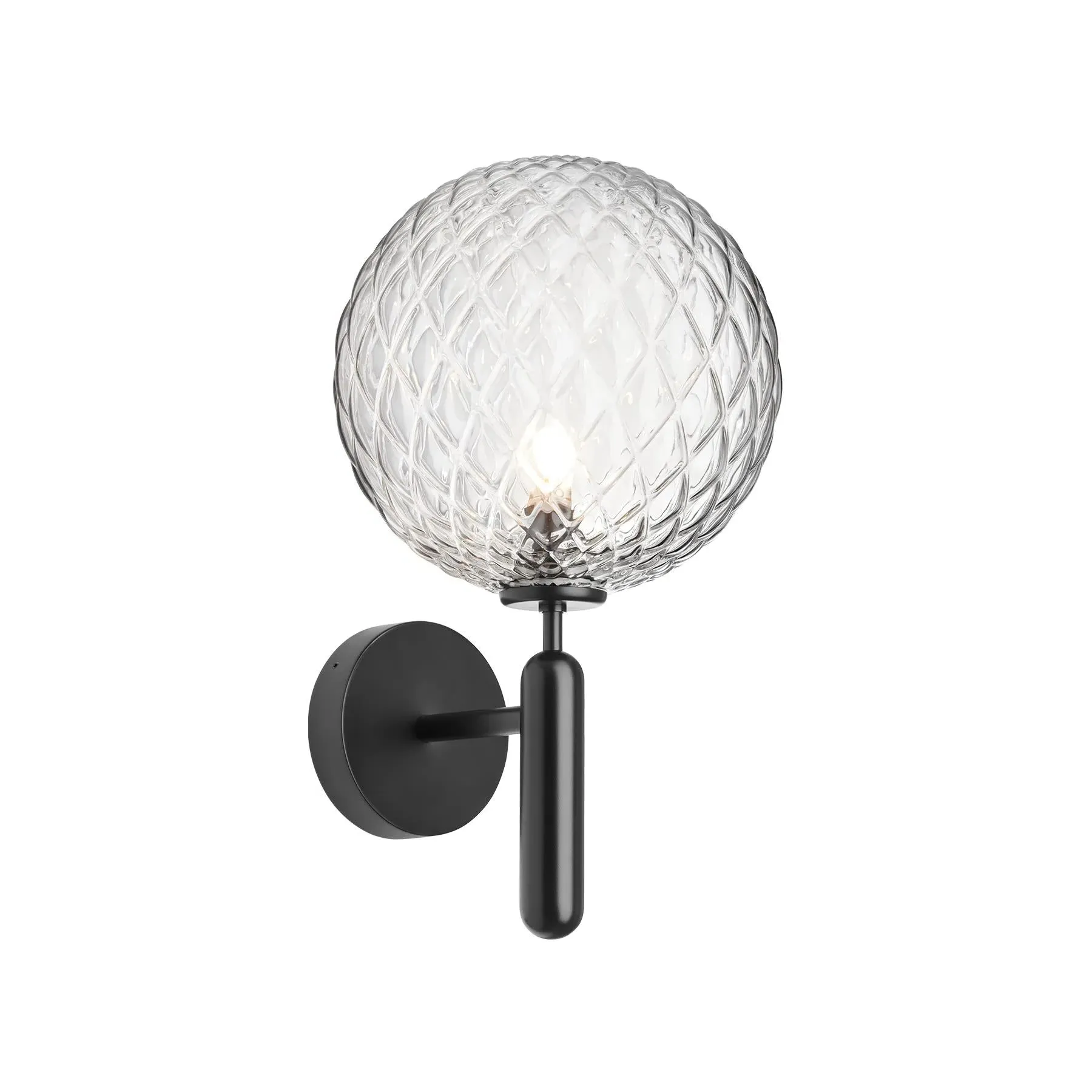 Outdoor Wall Light with Glass Sphere - Black image