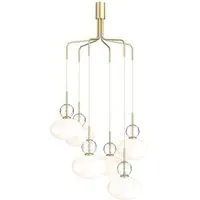 Rizzatto Cluster 6 Ceiling Light - Satin Brass