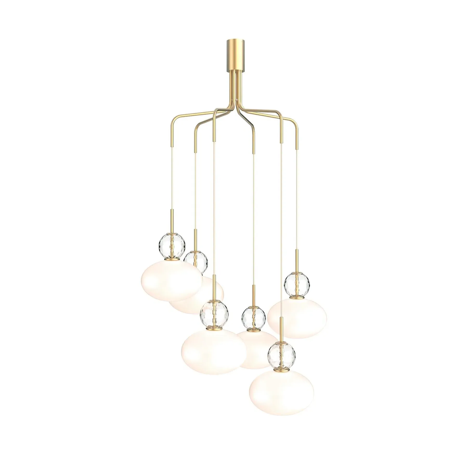 Rizzatto Cluster 6 Ceiling Light - Satin Silver