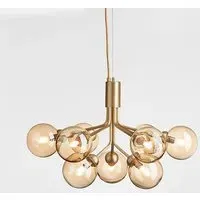 Small Chandelier with Glass Globes - Brass