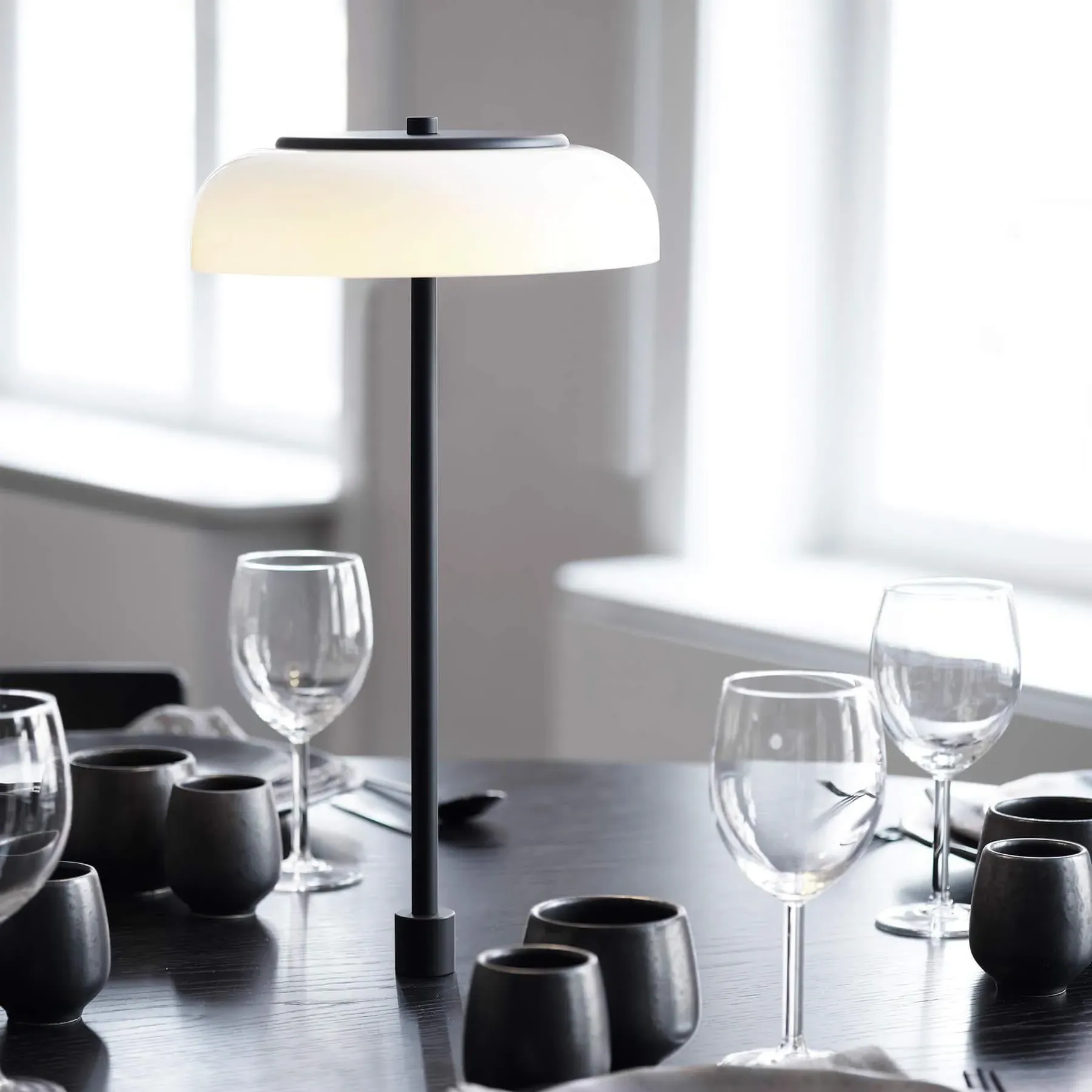 Small In-Set Table Lamp - Gold, Glass