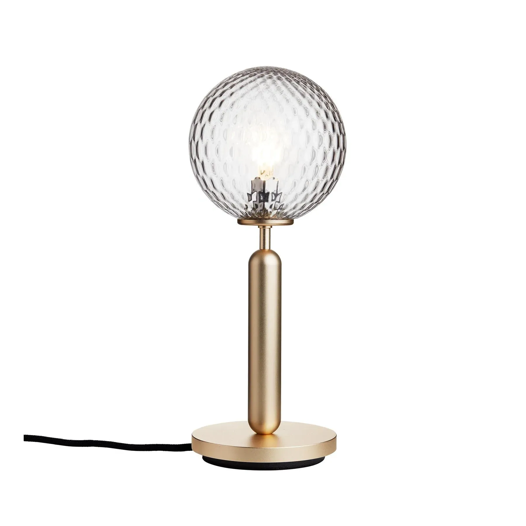 Table Lamp with Glass Globe - Brass, Metal