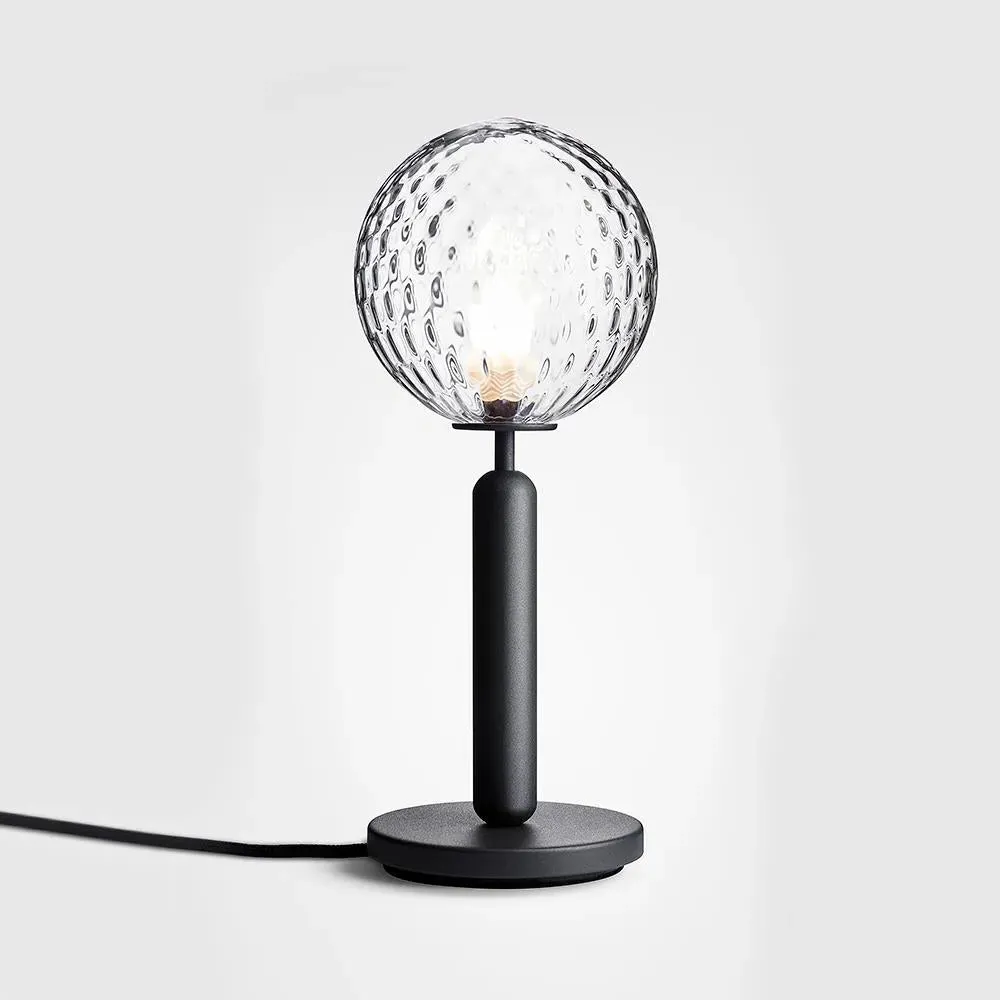Table Lamp with Glass Globe - Grey, Metal