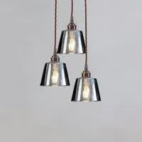 3-Light Pendant Cluster - Smoked, Blown Glass