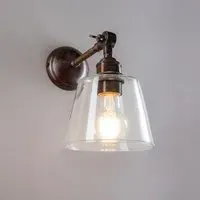 Adjustable Arm Wall Light - Antique Brass, Glass