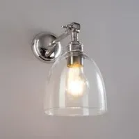 Adjustable Arm Wall Light - Polished Nickel, Glass