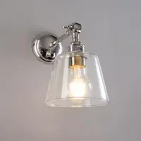 Adjustable Arm Wall Light - Polished Nickel, Glass