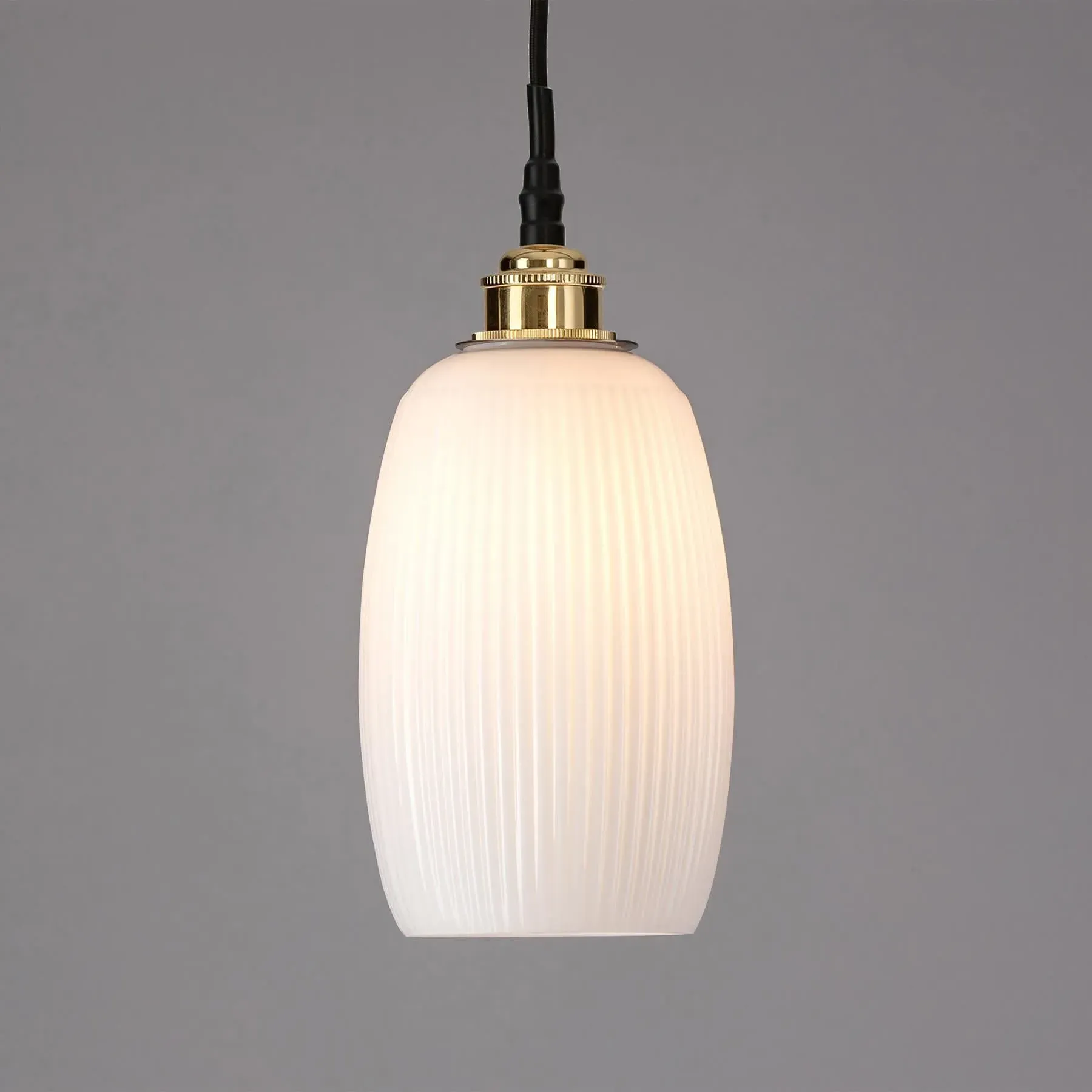Bathroom Pendant Light with IP44 - Brass, Glass