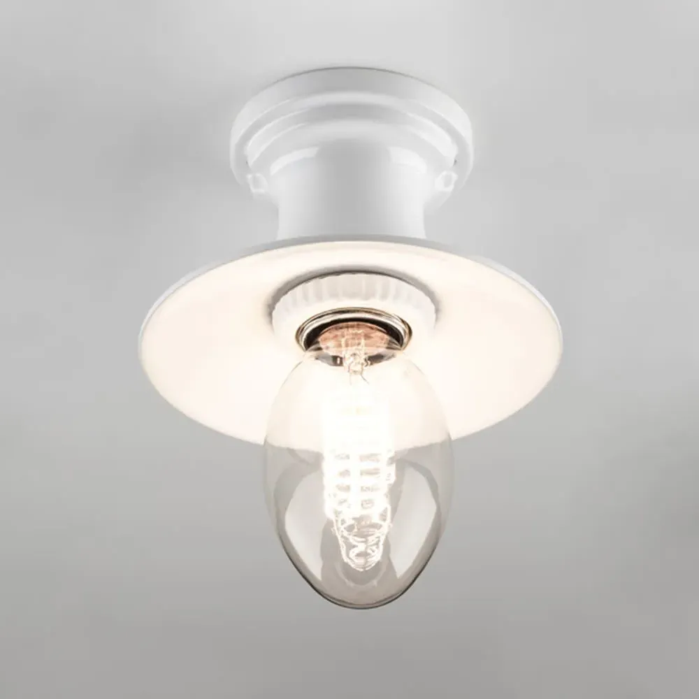 Calabria Ceramic Ceiling Light - White, Glazed Ceramic image