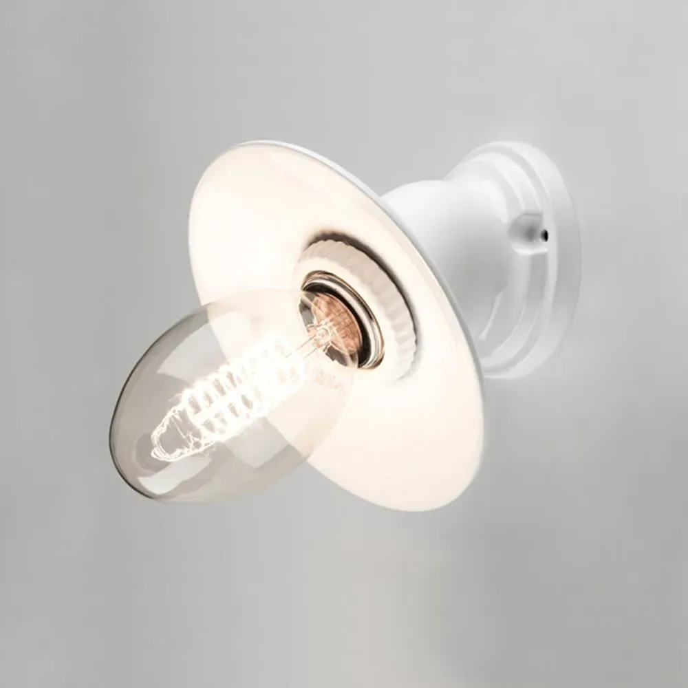Calabria Ceramic Wall Light - White, Glazed Ceramic