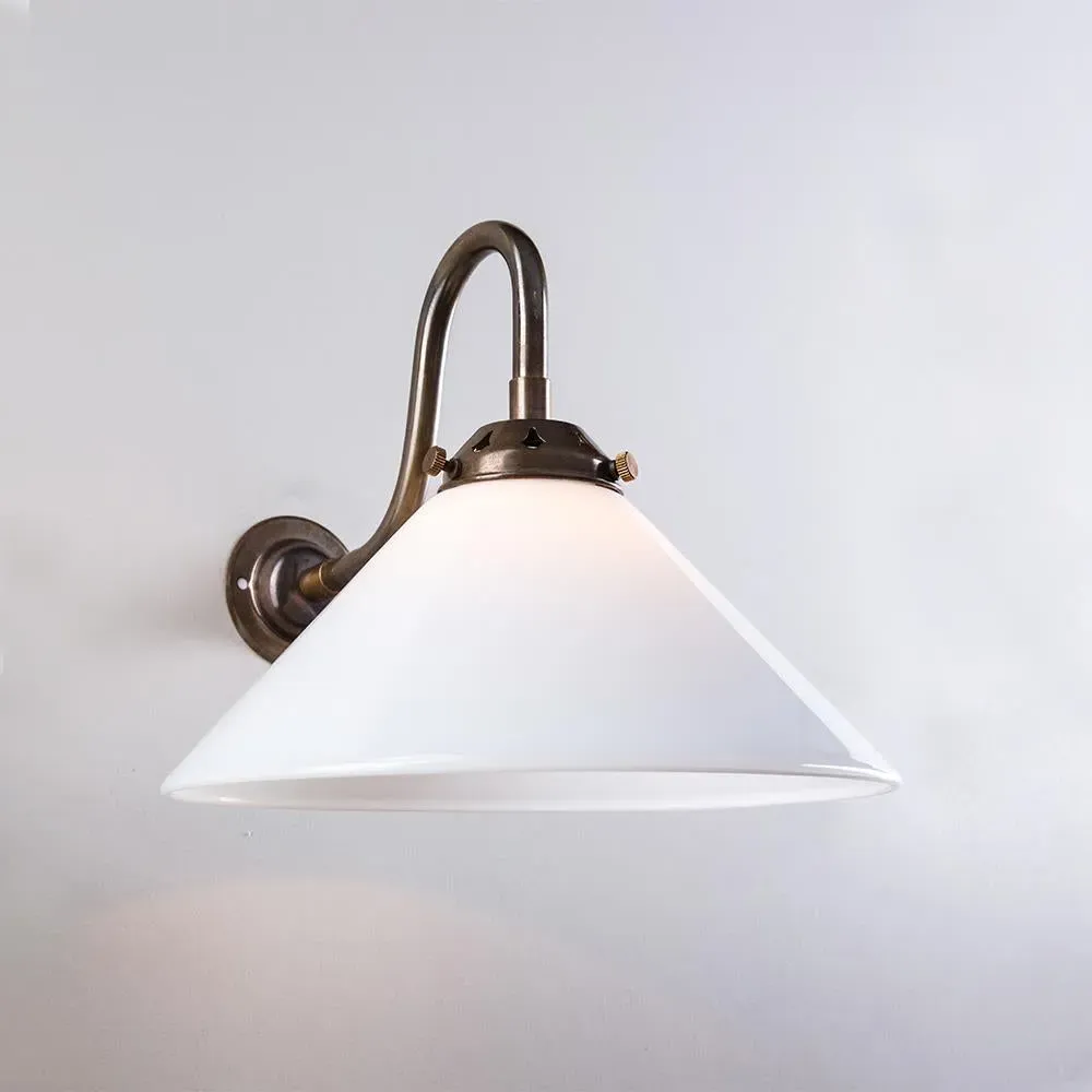 Conical Bathroom Wall Light IP44 - Polished Brass