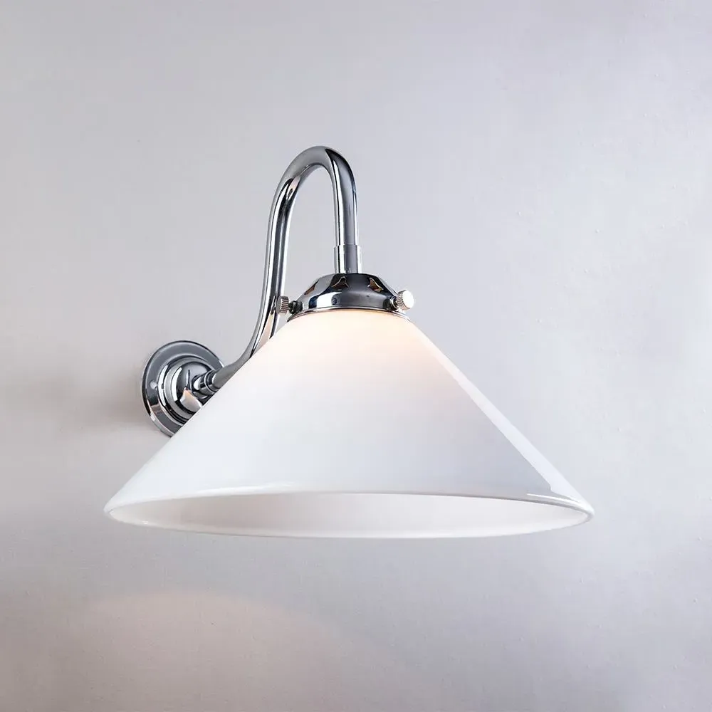 Conical Bathroom Wall Light IP44 - Polished Brass