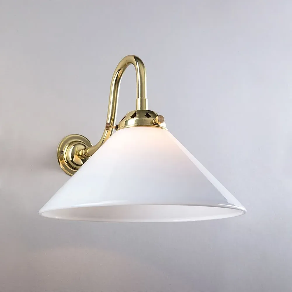 Conical Wall Light with Swan Neck - Antique Silver