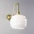 Deco Wall Light with Swan Arm - Brass, Glass