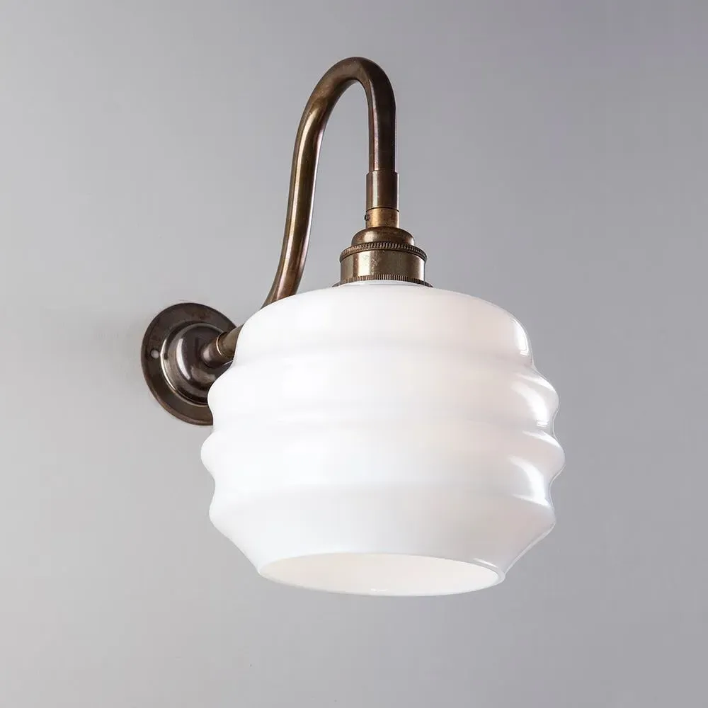 Deco Wall Light with Swan Arm - Chrome, Glass