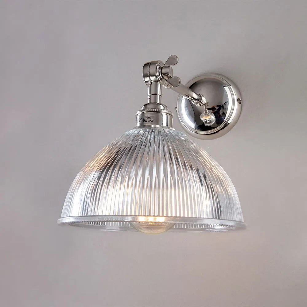Dome Wall Light with Adjustable Arm - Polished Nickel