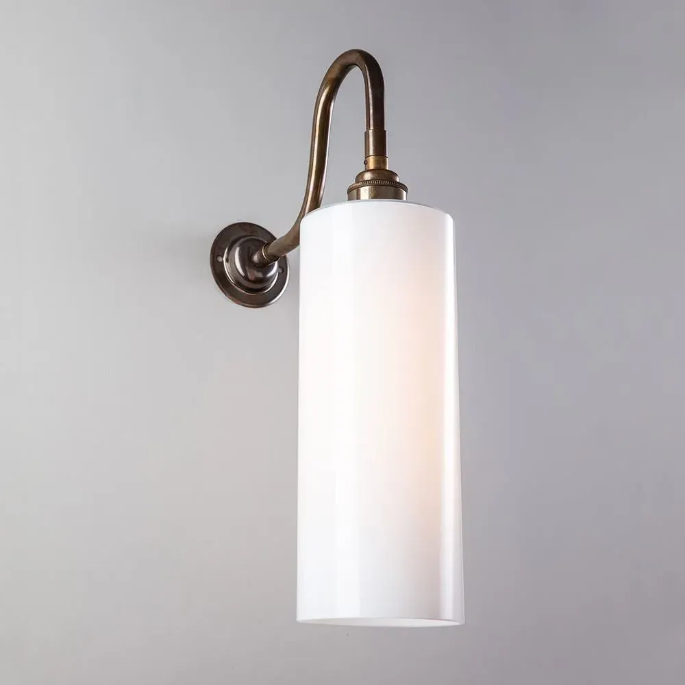 Electric Wall Light with Opal Shade - Chrome