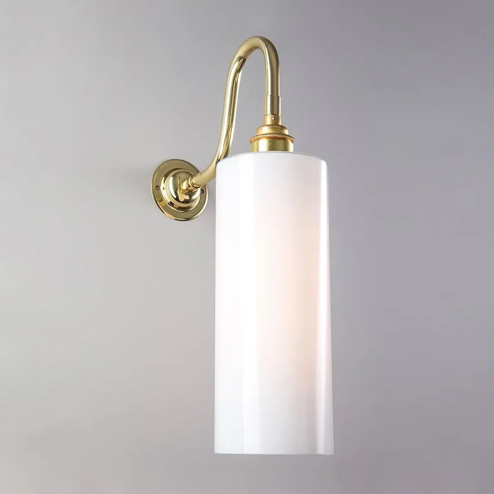 Electric Wall Light with Opal Shade - Nickel