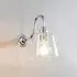 Glass Swan Arm Wall Light - Chrome