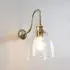 Glass Swan Arm Wall Light - Polished Brass