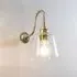 Glass Swan Arm Wall Light - Polished Brass