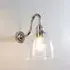 Glass Swan Arm Wall Light - Polished Nickel