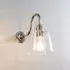 Glass Swan Arm Wall Light - Polished Nickel