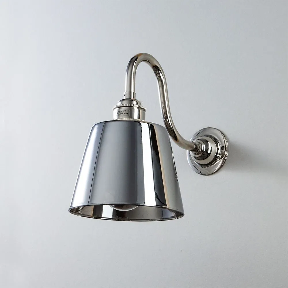 Glass Swan Arm Wall Light - Smoked