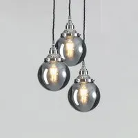 Globe Pendant Cluster Light - Smoked, Blown Glass