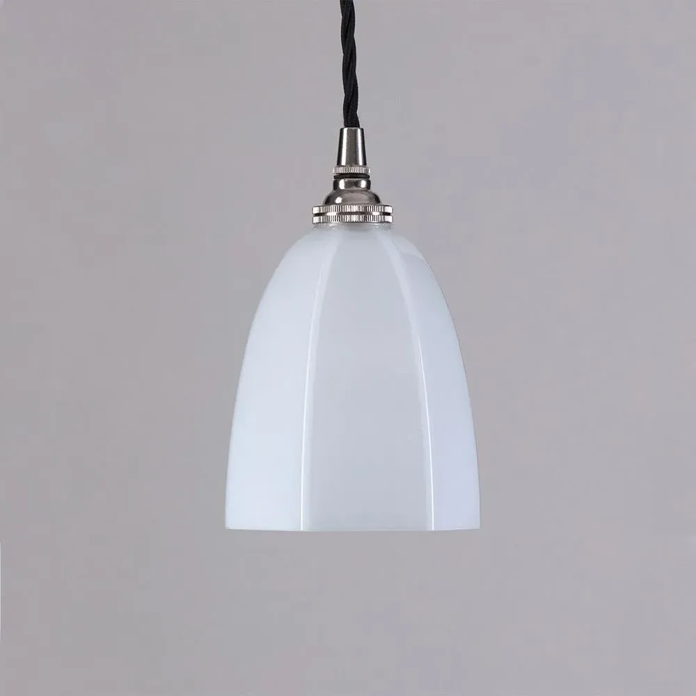 Hexagon Pendant Light B22 - Polished Nickel, Glass